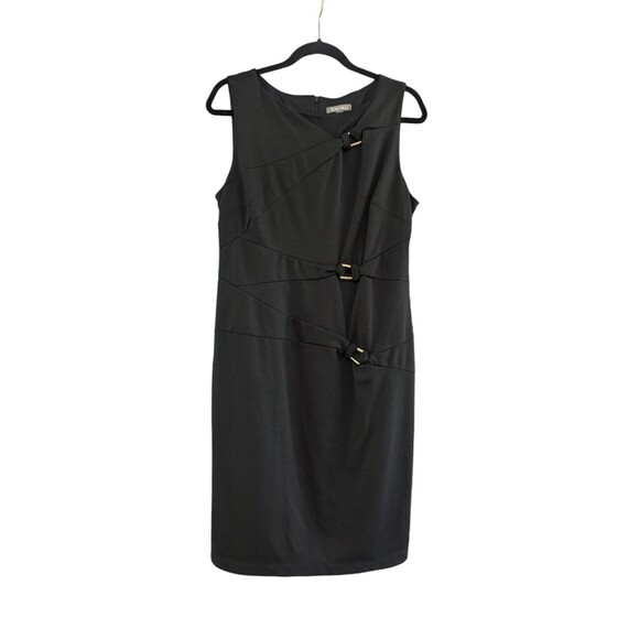 Roz & Ali Black Sleeveless Sheath Dress Knee Length Women's Size 14 - Picture 1 of 4
